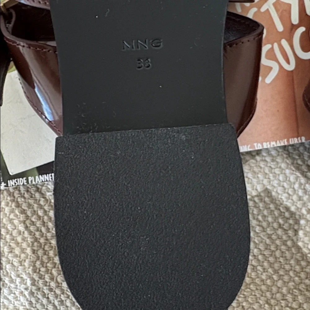 Mango MNG Fisherman brown leather sandal; size EUR 38; US 7.5; NWT